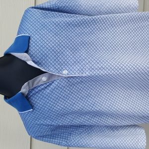 SCALA MILANO ITALY Blue Ombre Men's Polo Shirt (XXL)